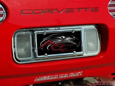American Car Craft Tag Plate Perforated Rear Chevrolet Corvette 1997-2004 - ACC-032020