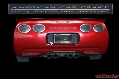 American Car Craft Brushed Stainless Synergy Green Solid License Plate Frame w/Inlay Chevrolet Corvette C5 - ACC-032050-SGRN
