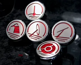 American Car Craft 5Pc Executive Series Automatic Bright Red Solid Cap Cover Set Chevrolet Corvette C5 1997-2004