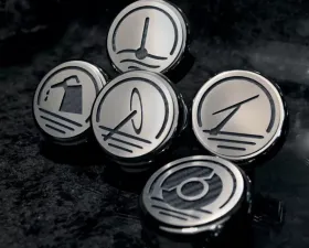 American Car Craft 5Pc Executive Series Automatic Brushed Black Cap Cover Set Chevrolet Corvette C5 1997-2004