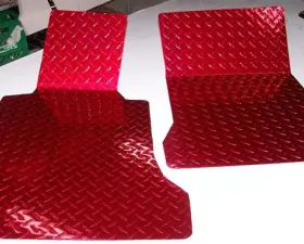 American Car Craft Floor Mats Show Diamond Plate Red Chevrolet Corvette 2005-2013
