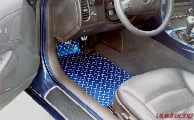 American Car Craft Floor Mats Show Diamond Plate Blue Chevrolet Corvette 2005-2013 - ACC-041006