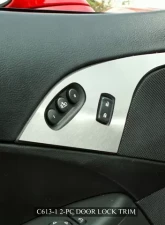 American Car Craft Door Lock Trim Plate Satin w/option button 2pc Chevrolet Corvette 2005-2013                                     - ACC-041021 - Image 2