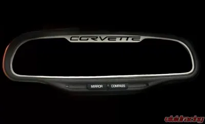 American Car Craft Brushed Stainless Auto Dim Rear View Mirror Trim Chevrolet Corvette C6 2005-2013 - ACC-041034