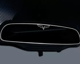 American Car Craft Mirror Trim Rear View Crossed Flags Style Trim GM Licensed Chevrolet Corvette 2005-2013