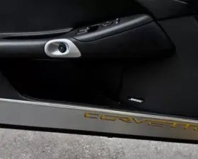 American Car Craft 2Pc Brushed Stainless Black Door Guards Chevrolet Corvette C6 2005-2013