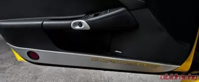 American Car Craft 2Pc Brushed Stainless Solid Yellow Door Guards Chevrolet Corvette C6 2005-2013 - ACC-041048-SYLW