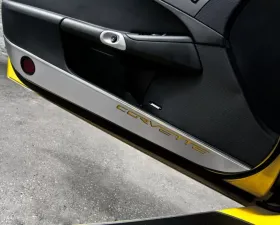 American Car Craft 2Pc Brushed Stainless Bright Red Solid Door Guards Chevrolet Corvette C6 2005-2013