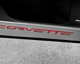 American Car Craft 2Pc Brushed Stainless Black Solid Door Guards Chevrolet Corvette C6 2005-2013