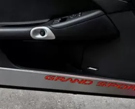 American Car Craft 2Pc Brushed Stainless Grand Sport Inlay Black Solid Door Guards Chevrolet Corvette C6 2010-2013