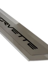 American Car Craft 2Pc Polished Stainless Corvette Inlay Synergy Green Solid Outer Door Sills Chevrolet Corvette C6 2005-2013                                     - ACC-041051-SGRN - Image 2