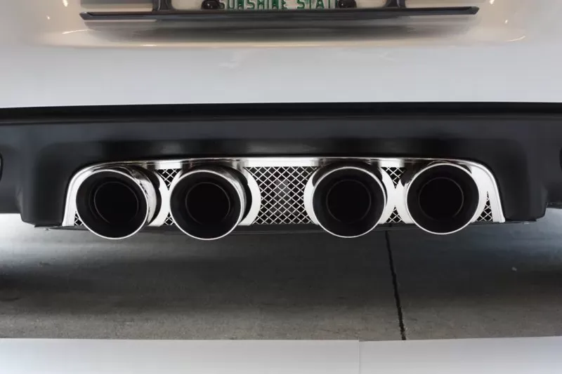 American Car Craft Exhaust Filler Panel BB RTE 66 4" Round Quad Laser Mesh Chevrolet Corvette C6 2005-2013 - ACC-042024
