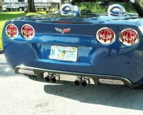 American Car Craft 4Pc Taillight Covers Polished Flame Style Chevrolet Corvette C6 2005-2013