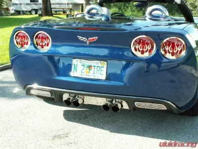 American Car Craft 4Pc Taillight Covers Polished Flame Style Chevrolet Corvette C6 2005-2013 - ACC-042070