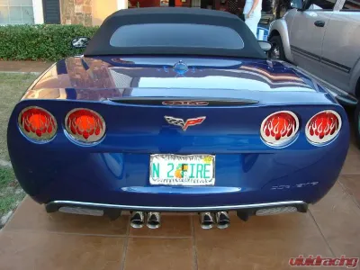 American Car Craft 4Pc Taillight Covers Polished Flame Style Chevrolet Corvette C6 2005-2013 - ACC-042070