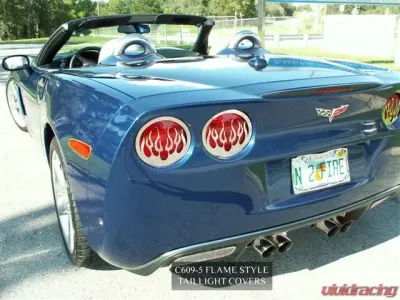 American Car Craft 4Pc Taillight Covers Polished Flame Style Chevrolet Corvette C6 2005-2013 - ACC-042070