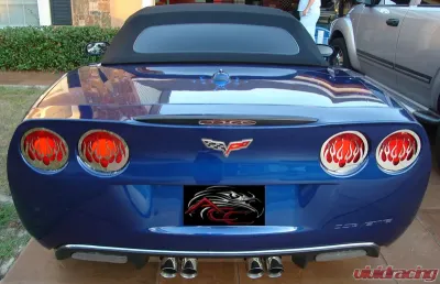 American Car Craft 5th Brake Light Trim Polished Flame Style Chevrolet Corvette C6 2005-2013 - ACC-042071
