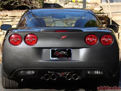 American Car Craft 4Pc Taillight Covers Polished Tribal Skull Chevrolet Corvette C6 2005-2013 - ACC-042073