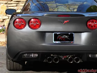 American Car Craft 4Pc Taillight Covers Polished Tribal Skull Chevrolet Corvette C6 2005-2013 - ACC-042073