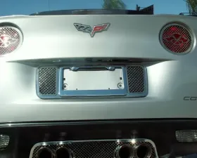 American Car Craft Tag Frame Laser Mesh Chevrolet Corvette C6 2005-2013