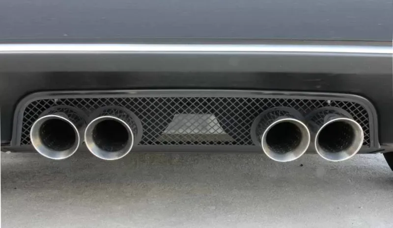 American Car Craft Black Stealth Exhaust Filler Panel Stock Exhaust Laser Mesh Chevrolet Corvette C6 2005-2012 - ACC-042091