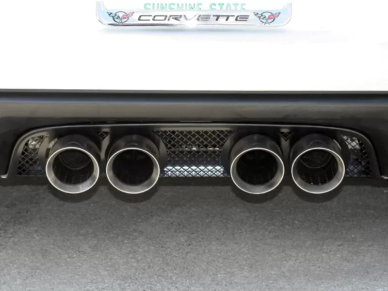 American Car Craft Black Stealth Exhaust Filler Panel NPP Exhaust Laser Mesh Chevrolet Corvette Grand Sport 2005-2013 - ACC-042092