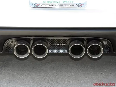 American Car Craft Black Stealth Exhaust Filler Panel NPP Exhaust Laser Mesh Chevrolet Corvette Grand Sport 2005-2013 - ACC-042092