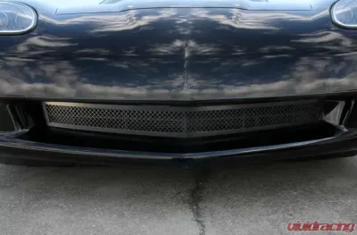 American Car Craft Blakk Stealth Stainless Laser Mesh Front Grille Chevrolet Corvette C6 2005-2012 - ACC-042093