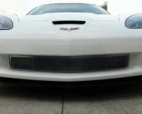 American Car Craft Grille Laser Mesh Front; Z06 Black Powder Coat Stealth Chevrolet Corvette C6 Z06 | ZR1 | GS 2006-2013