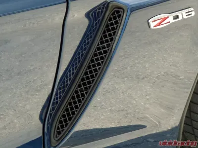 American Car Craft 2Pc Front Black Stealth Vent Grilles Laser Mesh Side Chevrolet Corvette C6 Z06 2006-2013 - ACC-042098