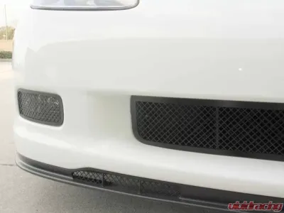 American Car Craft Black Powder Coat Stealth Air Dam Grilles Laser Mesh Chevrolet Corvette C6 Z06 | ZR1 | GS 2006-2013 - ACC-042100