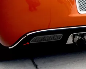 American Car Craft Black Stealth Stainless Laser Mesh Reverse Light Covers Chevrolet Corvette C6 2005-2013