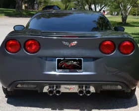 American Car Craft Stainless Steel Polished Exhaust Filler Panel w/C6 Emblem Chevrolet Corvette 2005-2013