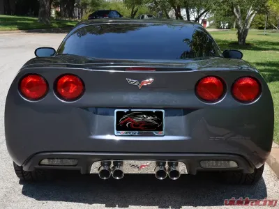 American Car Craft Stainless Steel Polished Exhaust Filler Panel w/C6 Emblem Chevrolet Corvette 2005-2013 - ACC-042108