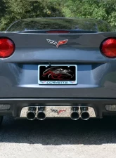 American Car Craft Stainless Steel Polished Exhaust Filler Panel w/C6 Emblem Chevrolet Corvette 2005-2013                                     - ACC-042108 - Image 2