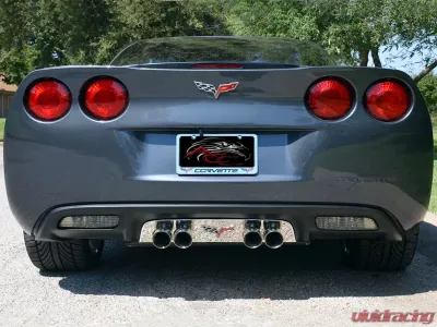American Car Craft Stainless Steel Polished Exhaust Filler Panel w/C6 Emblem Chevrolet Corvette 2005-2013 - ACC-042108