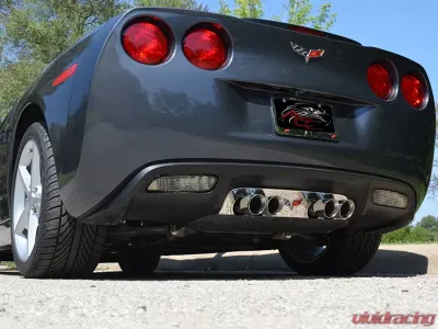 American Car Craft Stainless Steel Polished Exhaust Filler Panel w/C6 Emblem Chevrolet Corvette 2005-2013 - ACC-042108