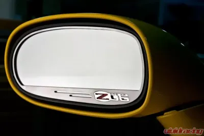 American Car Craft 2Pc Auto Dim 505hp Style Brushed Stainless Side View Mirror Trim Chevrolet Corvette Z06 2006-2013 - ACC-042113