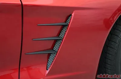American Car Craft 8Pc Black Stealth Stainless Steel Spears w/Perforated Vents Chevrolet Corvette C6 2005-2013 - ACC-042114