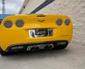 American Car Craft 8Pc Polished Stainless Steel Blackout Vinyl Billet Style Taillight Covers Chevrolet Corvette C6 2005-2013