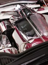 American Car Craft 2Pc Illuminated Red LED Polished Stainless Fender Caps Chevrolet Corvette C6 2005-2013                                     - ACC-043023-RDL - Image 2