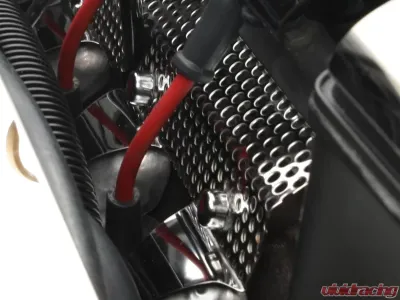 American Car Craft 2Pc Polished Stainless Steel Perforated Header Guards Chevrolet Corvette C6 | Grand Sport 2005-2013 - ACC-043059