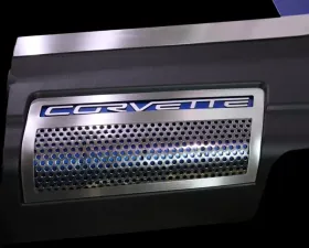 American Car Craft 2Pc Perforated Stainless Engine Shroud Side Inserts Chevrolet Corvette ZR1 2009-2013