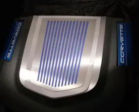 American Car Craft 2Pc Ribbed Polished Stainless Steel Engine Shroud Cover Chevrolet Corvette ZR1 2009-2013