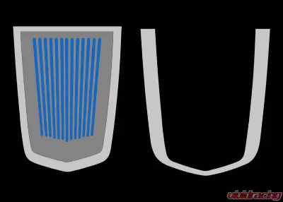 American Car Craft 2Pc Ribbed Engine Shroud Cover Chevrolet Corvette ZR1 2009-2013 - ACC-043077