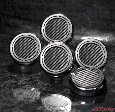 American Car Craft 5Pc Black Carbon Fiber Auto Trans Engine Fluid Cap Covers Chevrolet Corvette C5 | C6 1997-2013 - ACC-043084-BLK