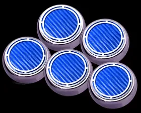 American Car Craft 5Pc Blue Carbon Fiber Auto Trans Engine Fluid Cap Covers Chevrolet Corvette C5 | C6 1997-2013
