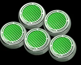 American Car Craft 5Pc Green Carbon Fiber Auto Trans Engine Fluid Cap Covers Chevrolet Corvette C5 | C6 1997-2013