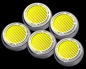 American Car Craft 5Pc Black Solid Auto Trans Engine Fluid Cap Covers Chevrolet Corvette C5 | C6 1997-2013