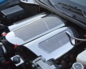 American Car Craft Blue LED Illuminated Perforated Plenum Cover Low Profile Chevrolet Corvette Z06 2006-2013
